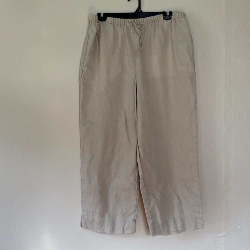 Marsh Landing Light Tan linen pants medium - Picture 3 of 10